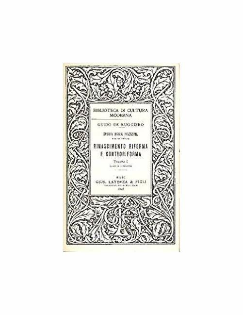 Rinascimento riforma controriforma - Guido De Ruggiero - copertina