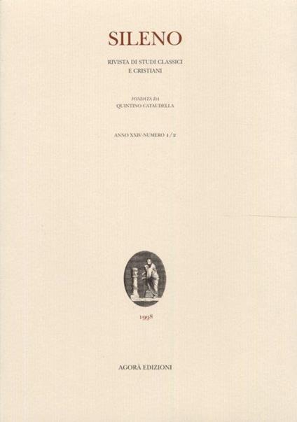 Sileno. Rivista di studi classici e cristiani. 1-2. 1998 - copertina