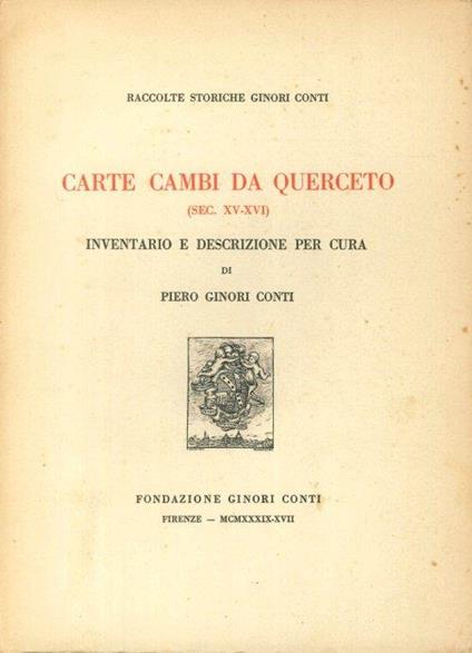 Carte Cambi da Querceto (sec. XV-XVI) - copertina