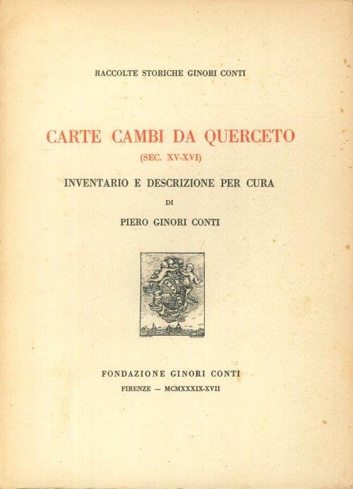 Carte Cambi da Querceto (sec. XV-XVI) - copertina