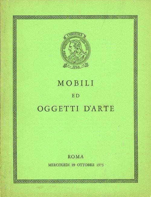 Mobili ed Oggetti d'Arte. Ottobre 1975 - copertina