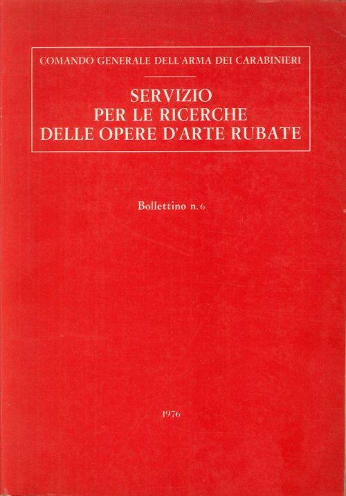 Servizio per le ricerche delle opere d'arte rubate. N. 6 - copertina