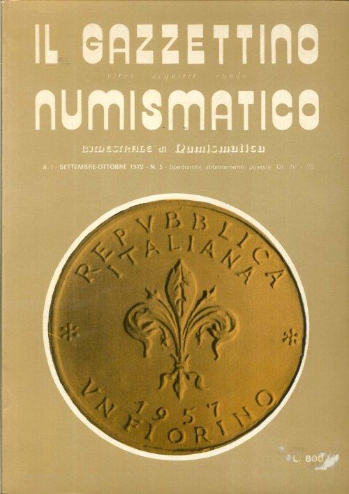 Il Gazzettino Numismatico. Anno I. Settembre-Ottobre 1972 n°5 - copertina