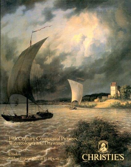 19th Century Continental Pictures, Watercolours and Drawings. 19 June 1992 - copertina