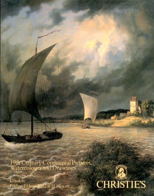 19th Century Continental Pictures, Watercolours and Drawings. 19 June 1992 - copertina