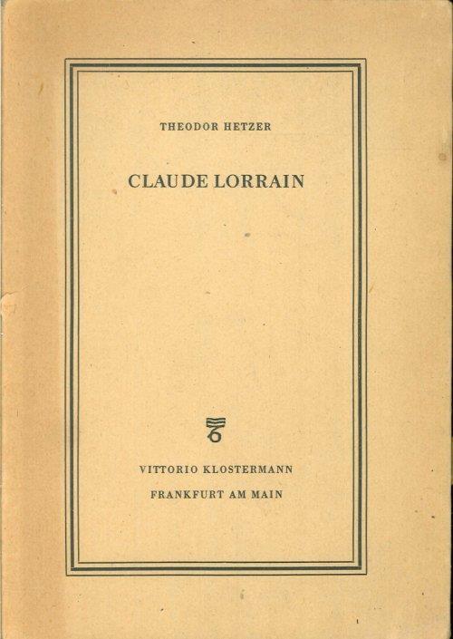 Claude Lorrain - Theodor Hetzer - copertina