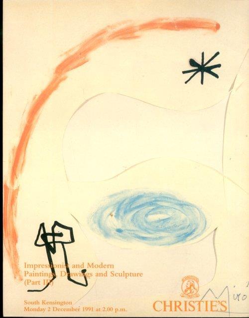 Impressionist and Modern Paintings, Drawings and Sculpture (Part III). 2 December 1991 - copertina
