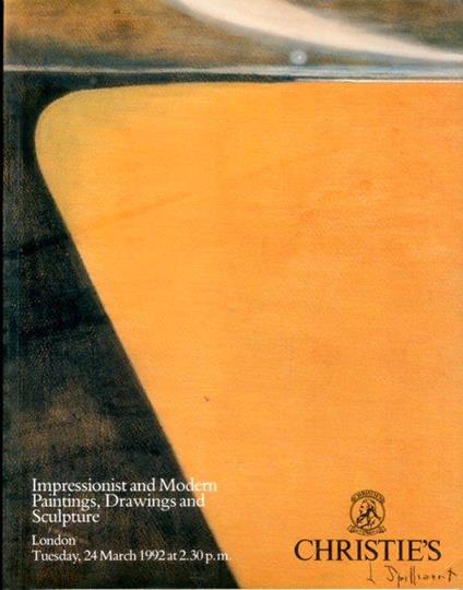 Impressionist and Modern Paintings, Drawings and Sculpture. 24 March 1992 - copertina
