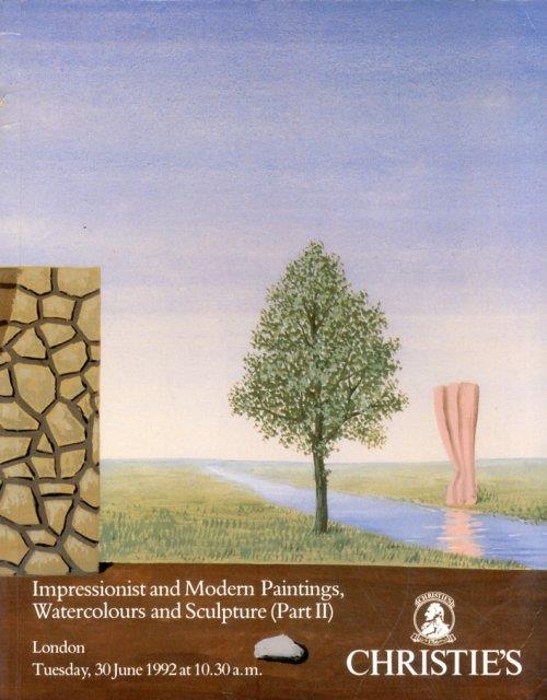 Impressionist and Modern Paintings. Watercolours and Sculpture (Part II). 30 June 1992 - copertina