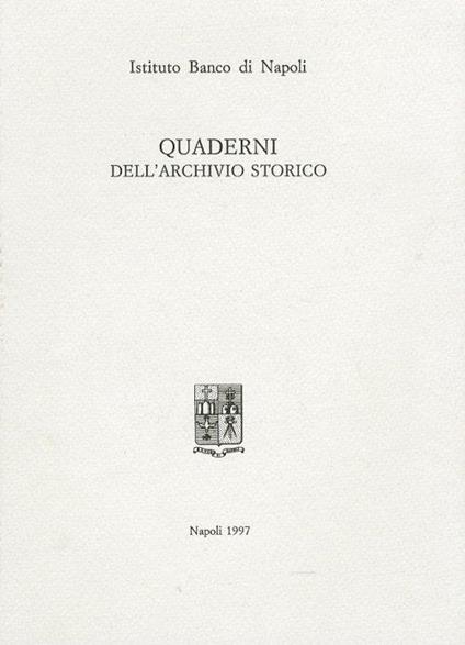 Quaderni dell'Archivio Storico - copertina