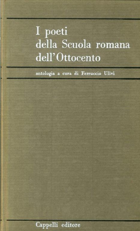 I poeti della Scuola Romana dell'Ottocento. Antologia - copertina