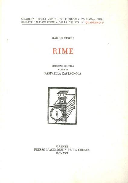 Rime - Bardo Segni - copertina
