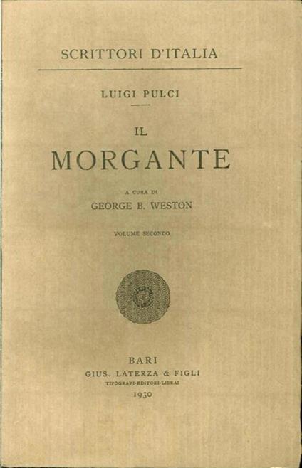 Il Morgante - Luigi Pulci - copertina