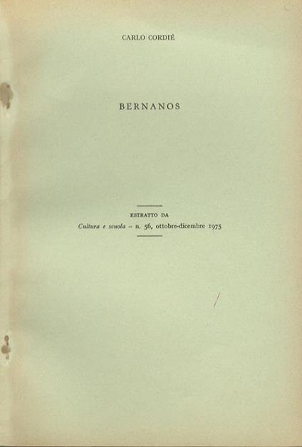 Bernanos - Carlo Cordié - copertina