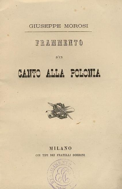 Frammento d'un canto alla Polonia - copertina
