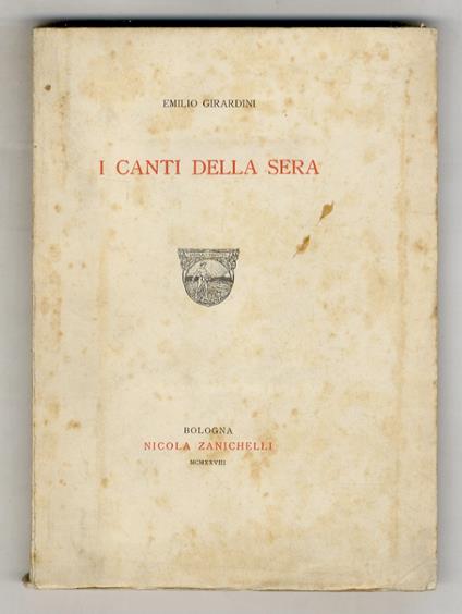 I canti della sera - Emilio Girardini - copertina