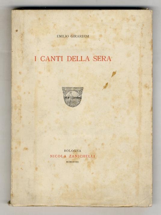I canti della sera - Emilio Girardini - copertina