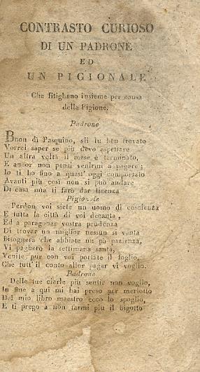 Contrasto Curioso Di Un Padrone Ed Un Pigionale Che Litigano Insieme Per Causa Della Pigione - copertina