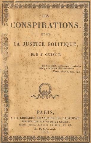 Des conspirations et de la justice politique Seconde édition - François Guizot - copertina