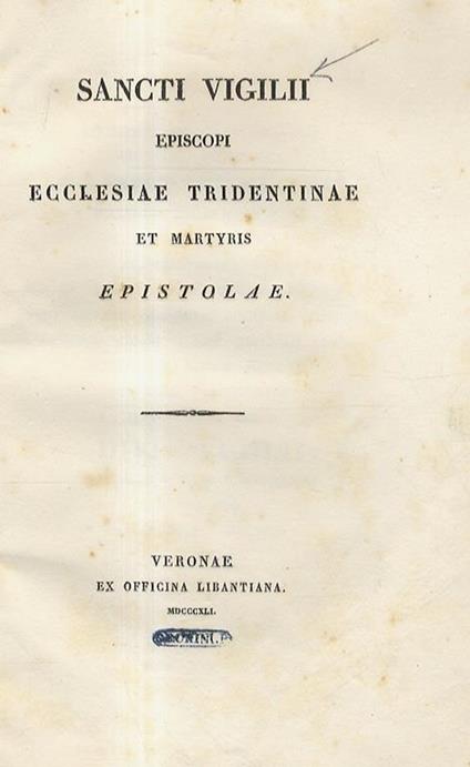 Epistolae. Ad S. Simplicianum Ep. Mediolanen - Ad Joannem Urbis Constantinopolitanae Episcopum - copertina