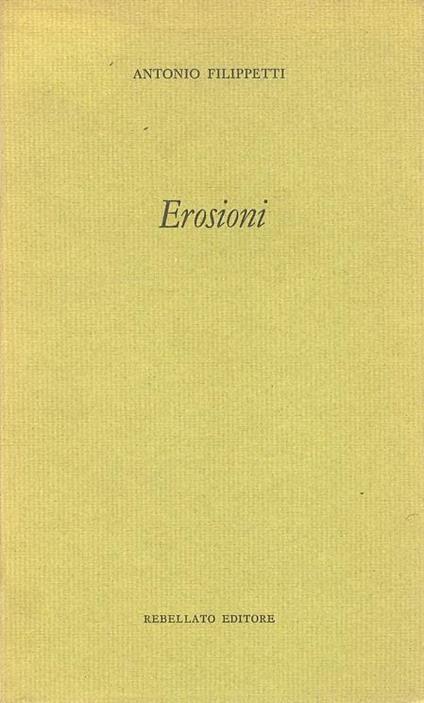 Erosioni - Antonio Filippetti - copertina