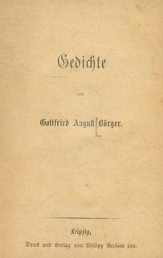 Gedichte - G. Burger - copertina