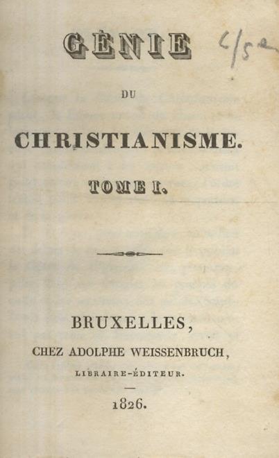 Gènie du Christianisme - François-René de Chateaubriand - copertina