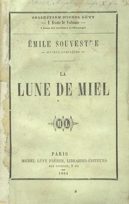 La lune de miel - Émile Souvestre - copertina