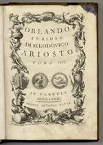 Orlando Furioso di M. Lodovico Ariosto. Tomo IIII