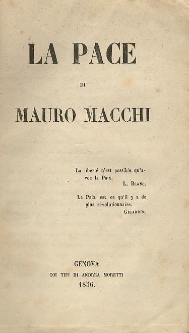 La pace - Mauro Macchi - copertina