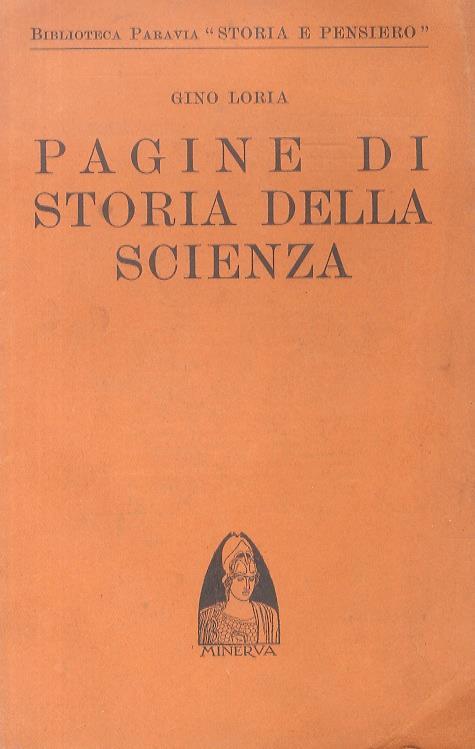 Pagine di storia della scienza - Gino Loria - copertina