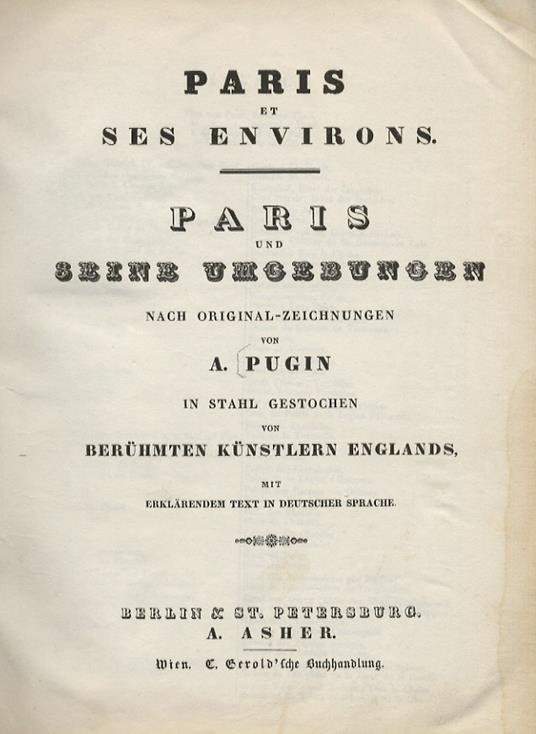 Paris et ses environs. Testo in tedesco - copertina