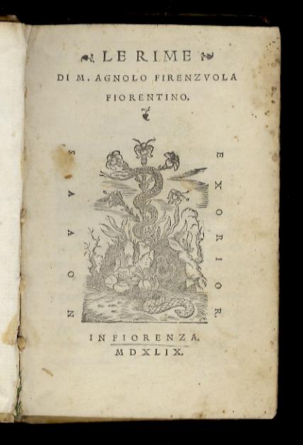 Le rime di M. Agnolo Firenzuola fiorentino - Agnolo Firenzuola - copertina