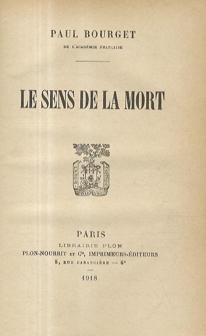 Le sens de la mort - Paul Bourget - copertina