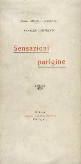 Sensazioni parigine - Arnaldo Cervesato - copertina