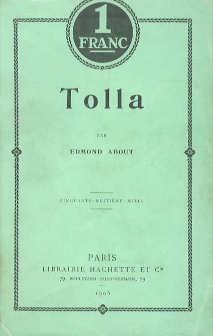 Tolla - Edmond About - copertina