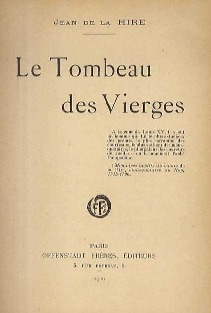 Le Tombeau des Vierges - copertina