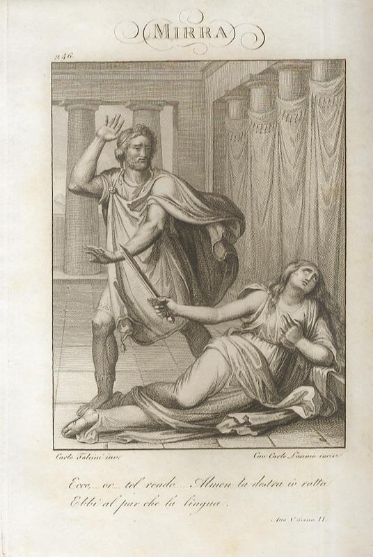 Tragedie di Vittorio Alfieri da Asti. 20.a dispensa: Mirra - Vittorio Alfieri - copertina