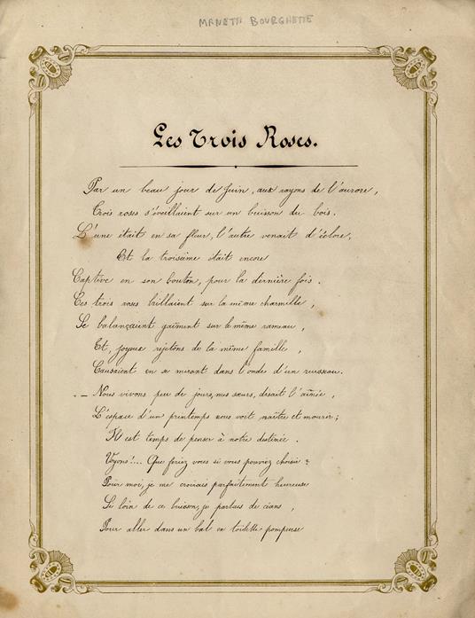 Les trois roses - copertina