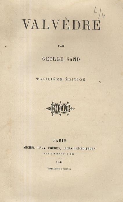 Valvèdre. 3ème édition - George Sand - copertina