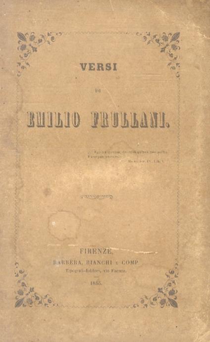 Versi - Emilio Frullani - copertina