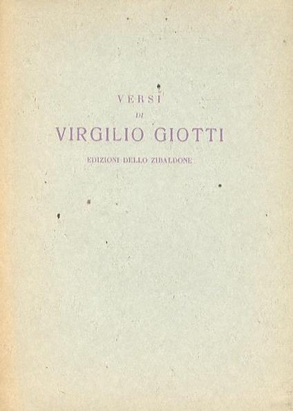 Versi. 1948-1951 - Virgilio Giotti - copertina