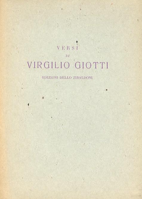 Versi. 1948-1951 - Virgilio Giotti - copertina