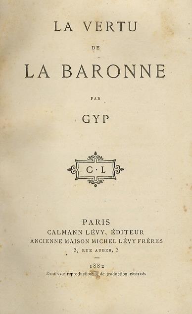 La vertu de la baronne - copertina