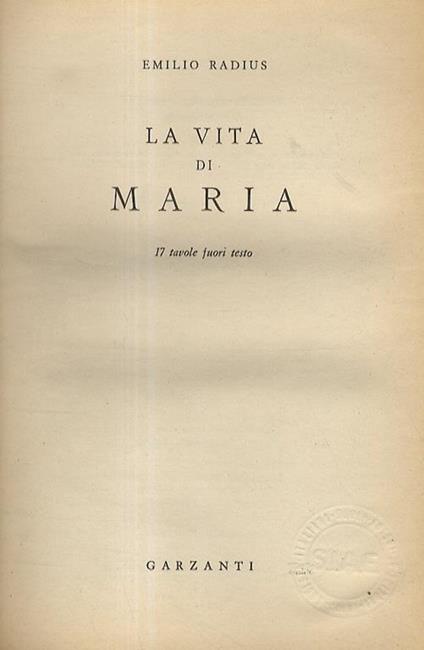 La Vita di Maria - Emilio Radius - copertina