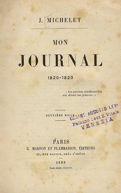 Mon journal. 1820-1823 - Jules Michelet - copertina