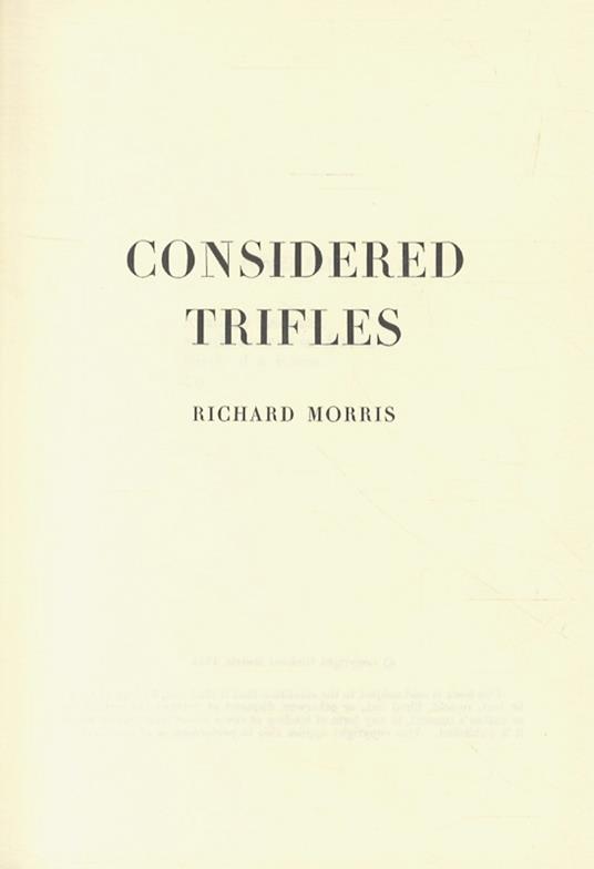 Considered Trifles - Richard Morris - copertina