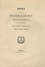 Festa della premiazione nel collegio-convitto delle Scuole Pie alla Badia Fiesolana. L'anno scolastico 1884-85