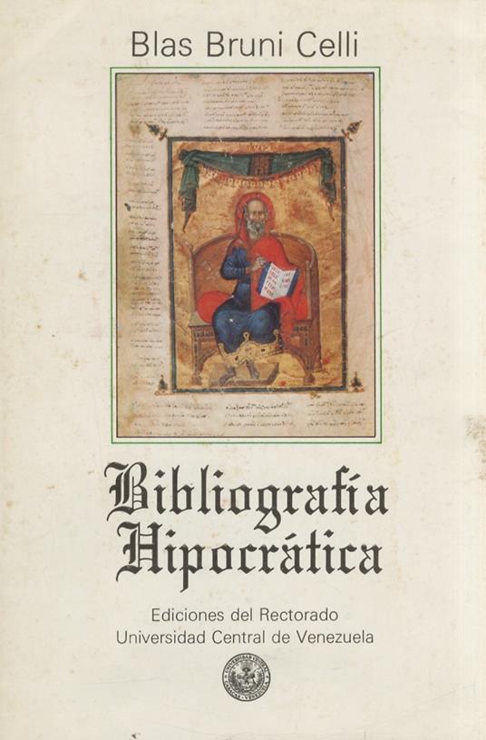 Bibliografia Hipocràtica - Blas Bruni Celli - copertina