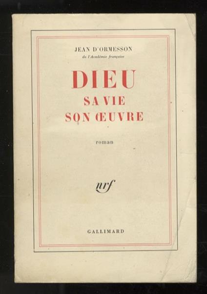 Dieu sa vie son oeuvre. - copertina